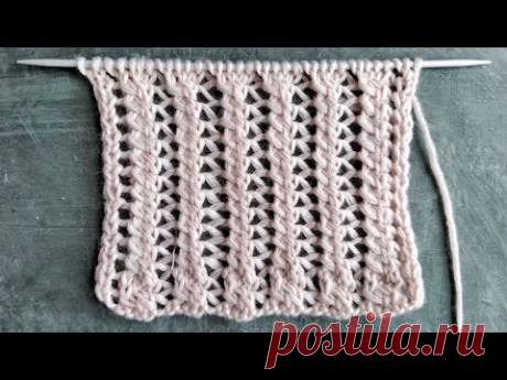 Вертикальный ажурный узор со жгутами