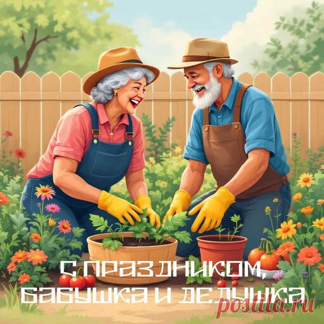 С Днем бабули и дедули!
Пусть здоровье не подводит,
А в душе весна живет,
Настроение боевое
И удачу принесет! Открытки на День бабушек и дедушек!