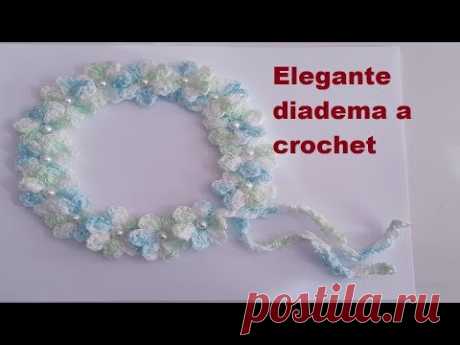 Diadema de flores tejidas a crochet paso a paso - para bebe, niñas y mujer