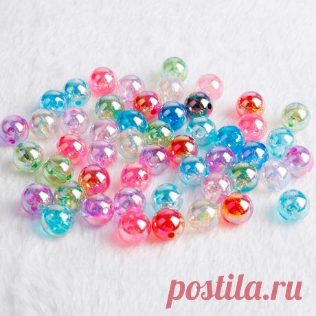 6 мм 8 мм 10 мм радужные AB цветные круглые акриловые бусины Свободные бусины для изготовления ювелирных изделий DIY браслет ожерелье|Бусины| | АлиЭкспресс