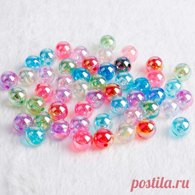 6 мм 8 мм 10 мм радужные AB цветные круглые акриловые бусины Свободные бусины для изготовления ювелирных изделий DIY браслет ожерелье|Бусины| | АлиЭкспресс