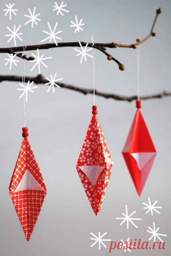 Новогодние игрушки своими руками из бумаги: инструкции, фото