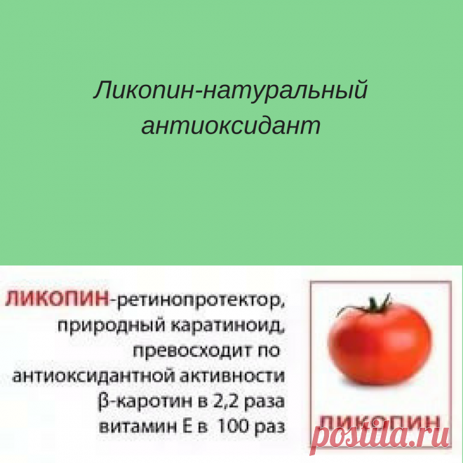 Ликопин – это антиоксидант, необходимый для человеческого организма.Ликопин представляет собой пигмент красного цвета, расщепляющий жиры. В большом количестве он содержится в помидорах. Ликопин относится к каротиноидным пигментам природного происхождения, которые отвечают за яркий окрас свежих фруктов, овощей, цветов и осенних листьев. Он по праву считается лучшим антиоксидантом и эффективнее других каротиноидов. Продукты, богатые данным веществом защищают клетки организма от губительного действ