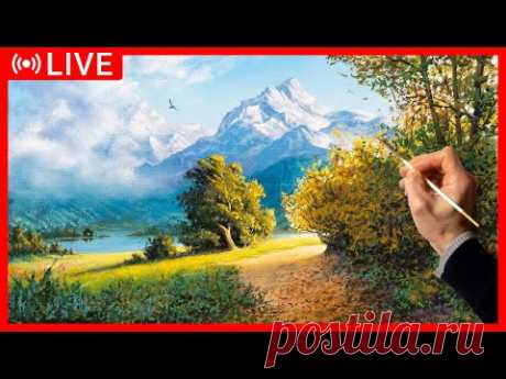 🔴 Oil Painting Tutorial - Autumn Landscape / Easy Art / Осенний пейзаж. Живопись маслом. Рисования