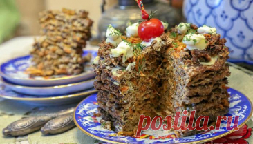 Печеночно-мясной торт . Рецепт с фото - Домашние рецепты приготовления вкусных блюд