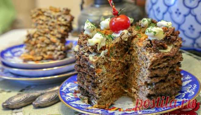 Печеночно-мясной торт . Рецепт с фото - Домашние рецепты приготовления вкусных блюд