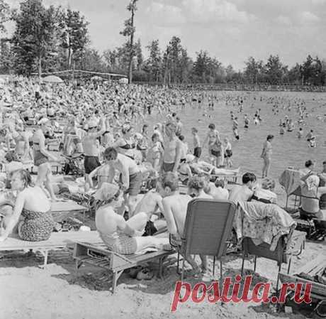 Сокольники 1961 год.
Жаркий день на Путяевском  пруду.