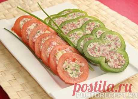 Закуска – фаршированные овощи с сыром и колбаской - рецепт с фото пошагово Закуска – фаршированные овощи с сыром и колбаской - пошаговый кулинарный рецепт приготовления с фото, шаг за шагом.