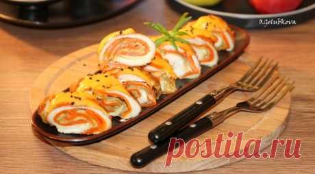 Куриный рулет с морковью и кабачком, пошаговый рецепт с фото