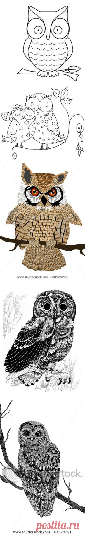 Совушки для контурной росписи | Золотые Руки