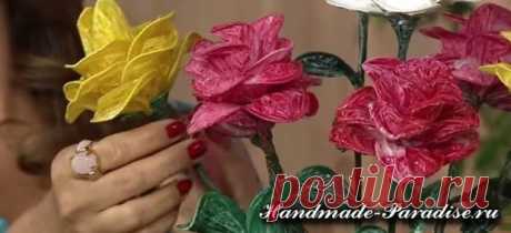 Цветы из полиэтиленовых пакетов | Handmade-Paradise