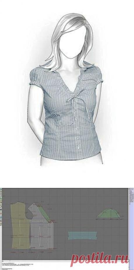 Выкройка - блузка полосатая