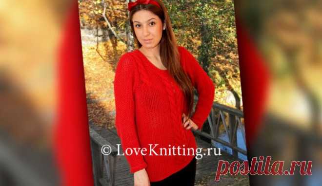 Пуловер с «косами» | Loveknitting.ru