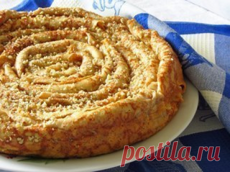 БЛИННЫЙ ПИРОГ с творогом, изюмом и грецкими орехами