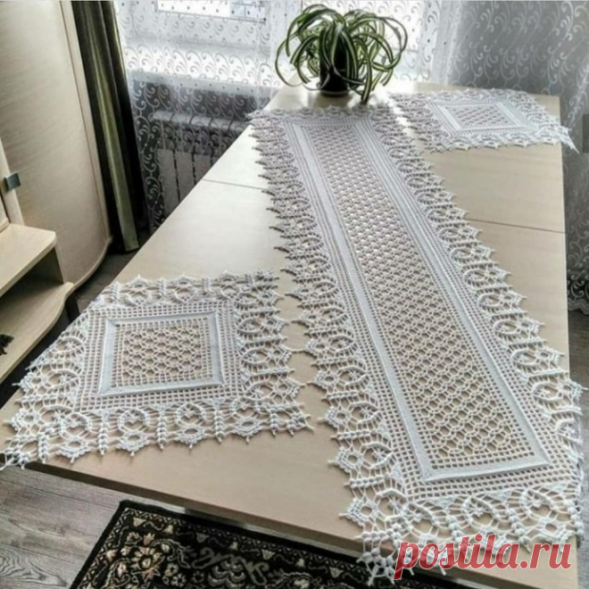Белая салфетка крючком