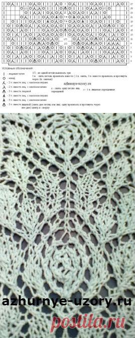 Узор спицами Розы | Ажурные Узоры