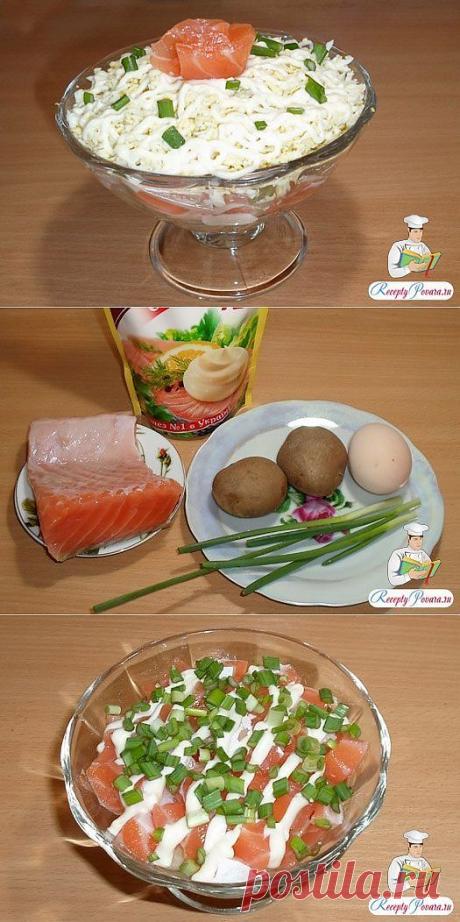Как приготовить блюдо &quot;салат с семгой, картофелем, яйцом, луком&quot; - рецепт, ингридиенты и фотографии | sloosh