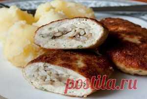 Куриные зразы с рисом и грибами