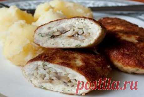 Куриные зразы с рисом и грибами