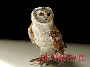 Совушка в технике папье-маше - Ярмарка Мастеров - ручная работа, handmade