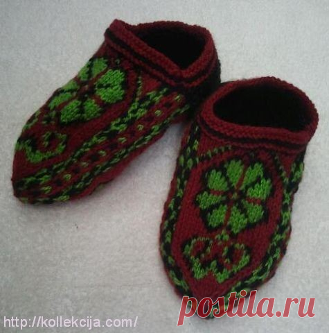 Вязаные тапочки для взрослых. Джурабики