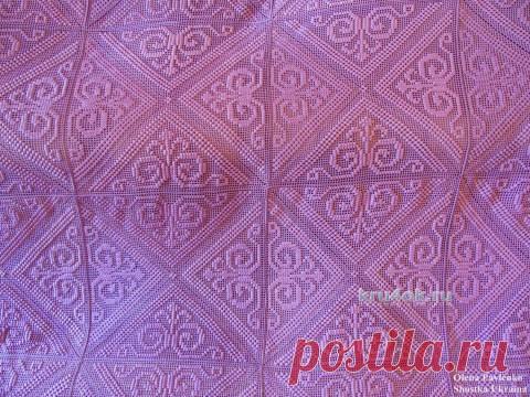 Вязаное покрывало Полтавчанка. Работа Елены Павленко