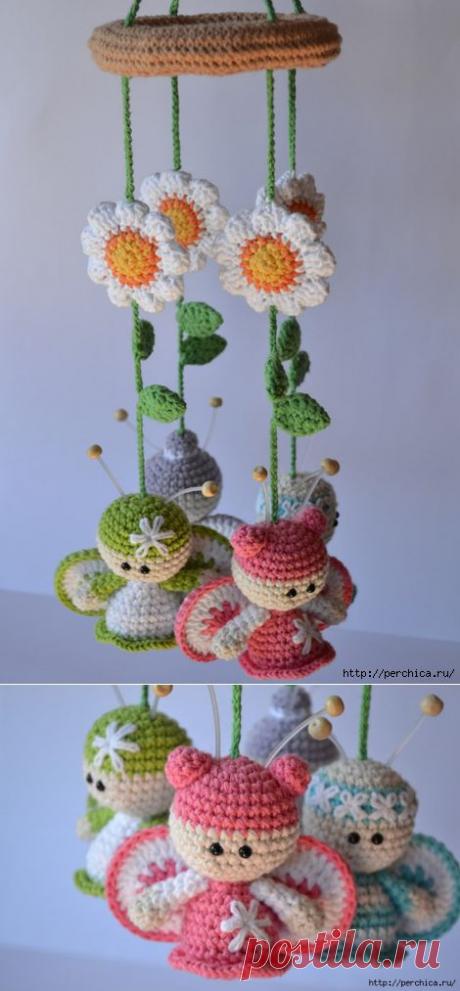 Мобиле аммигуруми на детскую кроватку