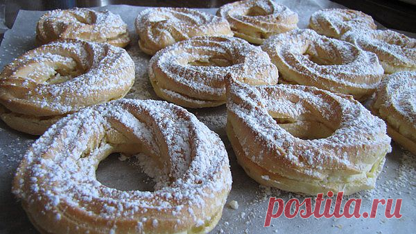 Колечки из заварного теста, с творожным кремом | Вкусно и красиво!