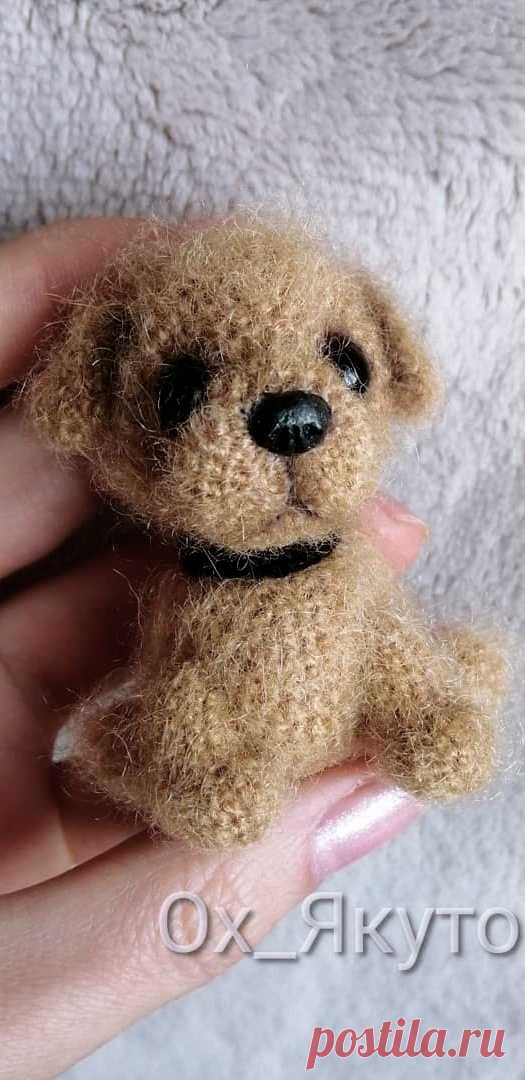 PDF Щеночек Кексик крючком. FREE crochet pattern; Аmigurumi doll patterns. Амигуруми схемы и описания на русском. Вязаные игрушки и поделки своими руками  #amimore - Собака, пёс, собачка, щенок, пёсик.