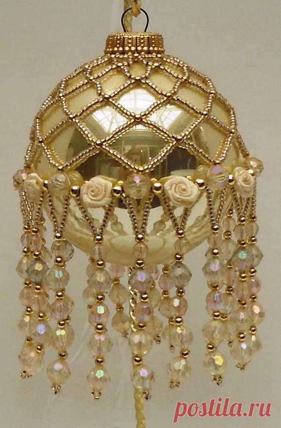 Pattern Beaded Christmas ornament cover от CrystalGaye на Etsy