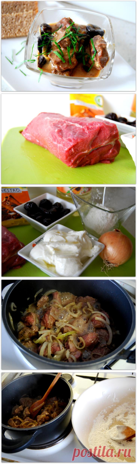 Мясной гуляш с черносливом и корицей