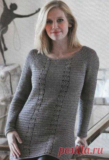 Женский пуловер и туника крючком