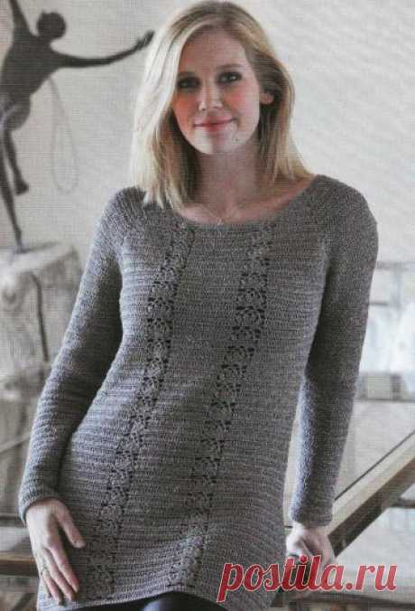 Женский пуловер и туника крючком