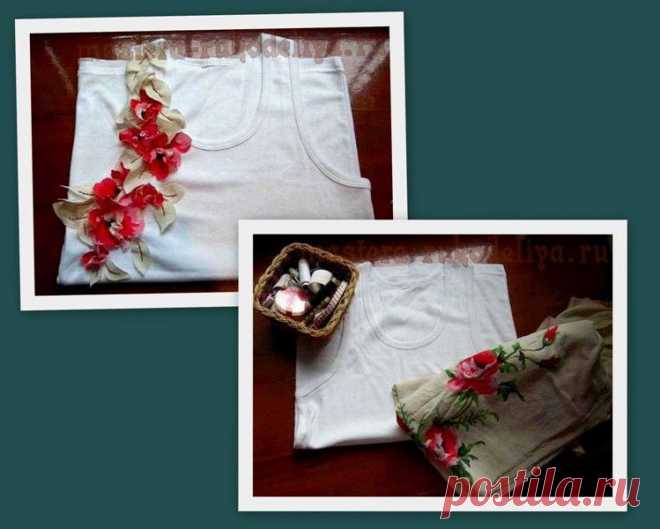Декор майки цветами из платка (Екатерина Ш) / Декор / Модный сайт о стильной переделке одежды и интерьера