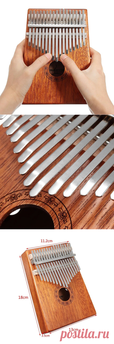 17 keys mahogany kalimbas thumb piano finger percussion with storage bag Sale - Banggood.com