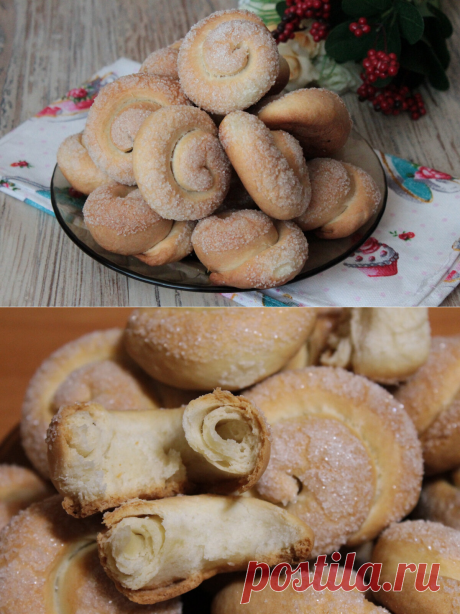 Слоистые "Сахарные улитки" на кефире: вкусная, быстрая выпечка к чаю из минимальных продуктов | Я Готовлю... | Яндекс Дзен