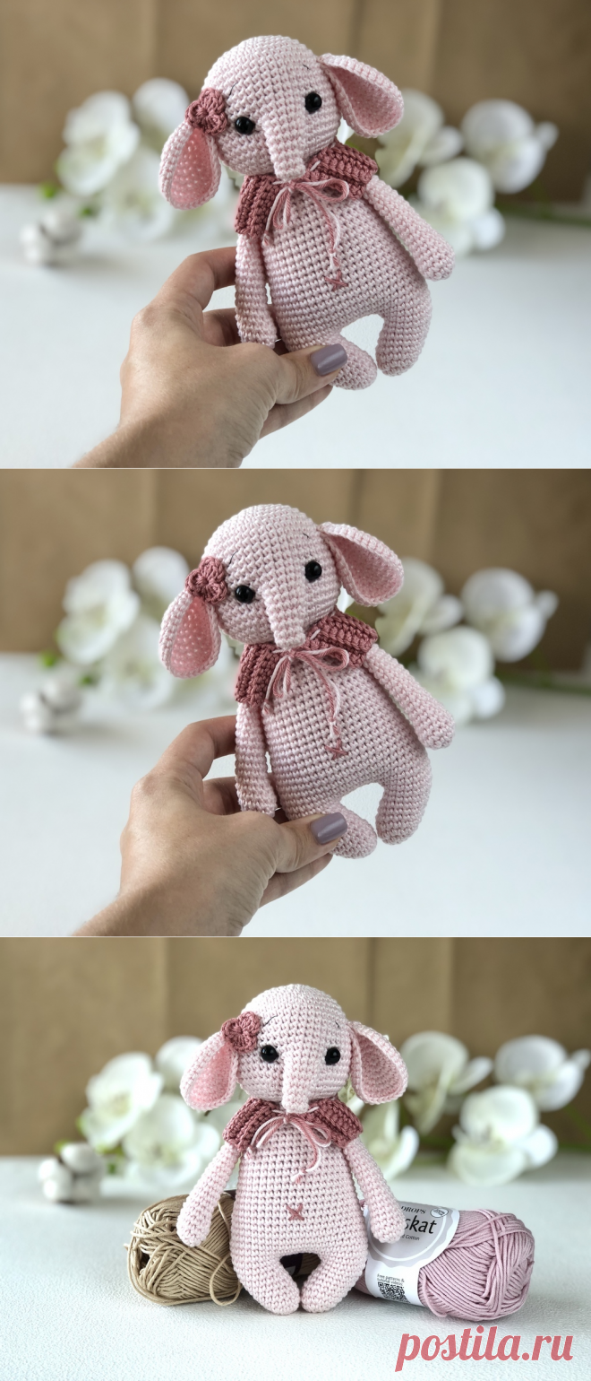 МК вязание крючком игрушки амигуруми Слоник Elly | Винера Эйер