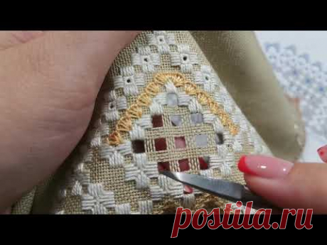 Хардангер / Hardanger. Подрезка нитей. Мой способ.