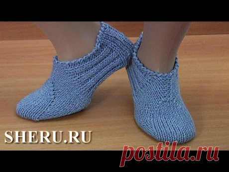 Следки спицами без швов Урок 194