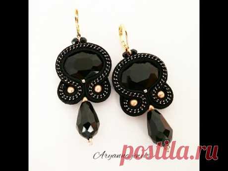 TUTORIAL SOUTACHE  ABBELLIMENTO CON CATENA IN METALLO - diy soutache earring with  chain