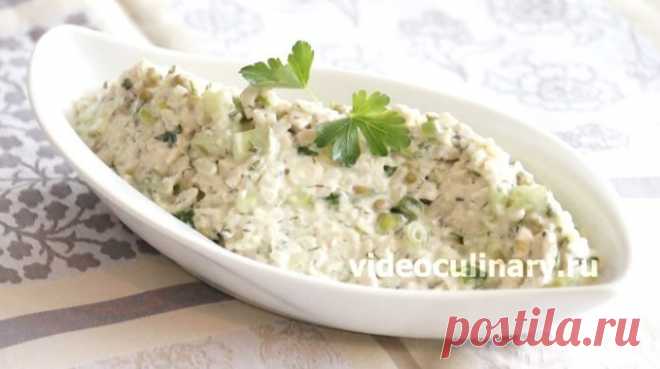 Обалденный салат из риса с курицей