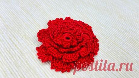 Мастер-класс по вязанию крючком красного ажурного цветка. | Повязули. Вязание крючком и вязание С2С. | Яндекс Дзен