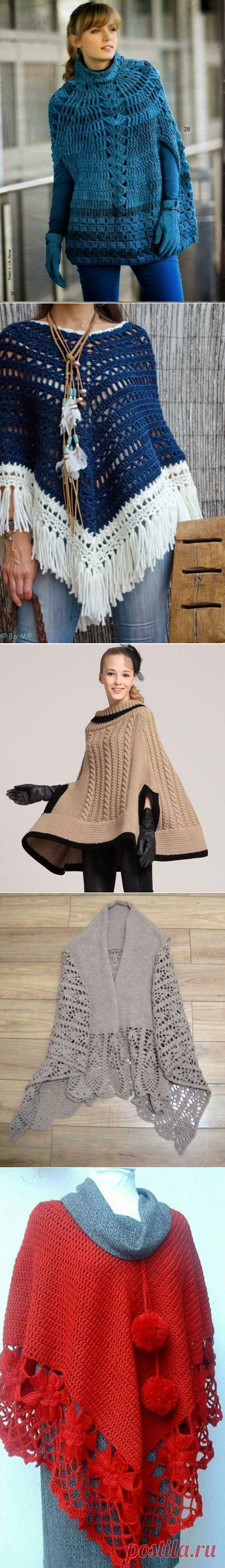 Как В свое Время Бабушка: КРАСИВЫЕ ВДОХНОВЕНИЯ ДЛЯ ПОНЧО КРЮЧКОМ И ВЯЗАНИЕ.Только идеи.