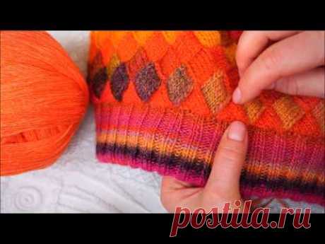Шапка энтрелак. Часть 2 . Knitting had entrelak Part2