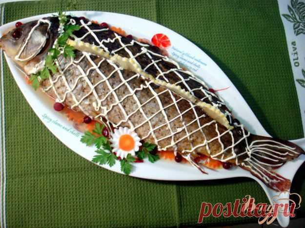 Карп фаршированный с грибами