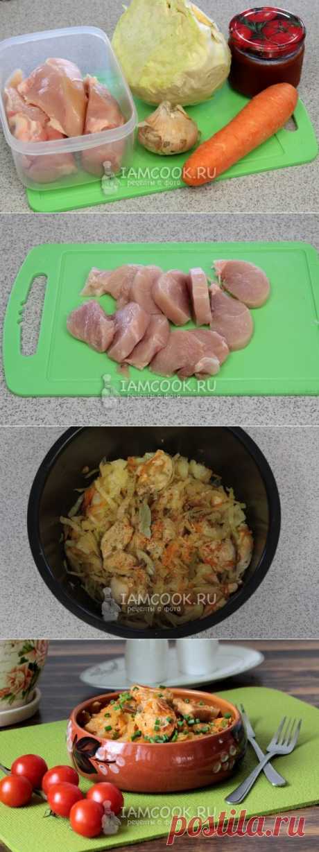 Тушеная капуста с мясом в мультиварке,
