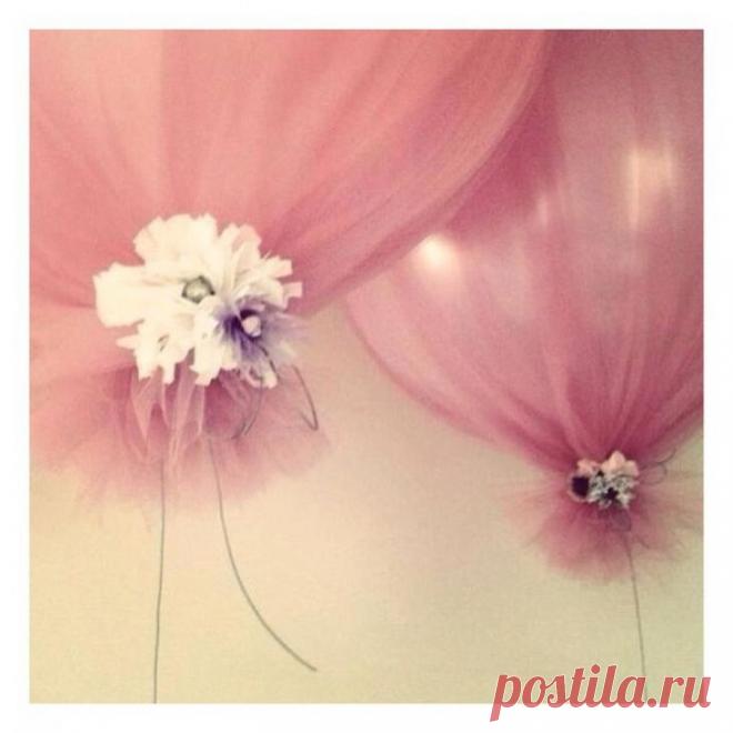 Декорирование воздушных шаров сеткой или органзой (подборка) / Праздничный декор /