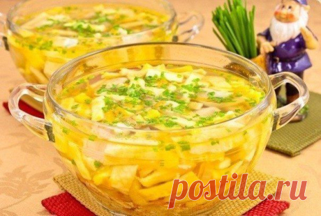 Куриный суп с яичными блинчиками
