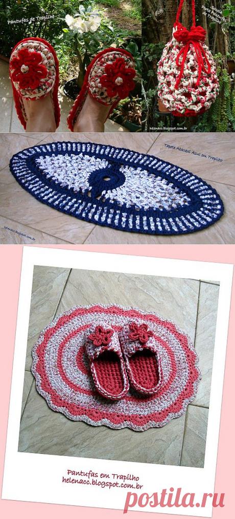 Красивые &quot;штучки&quot; крючком из ткани.