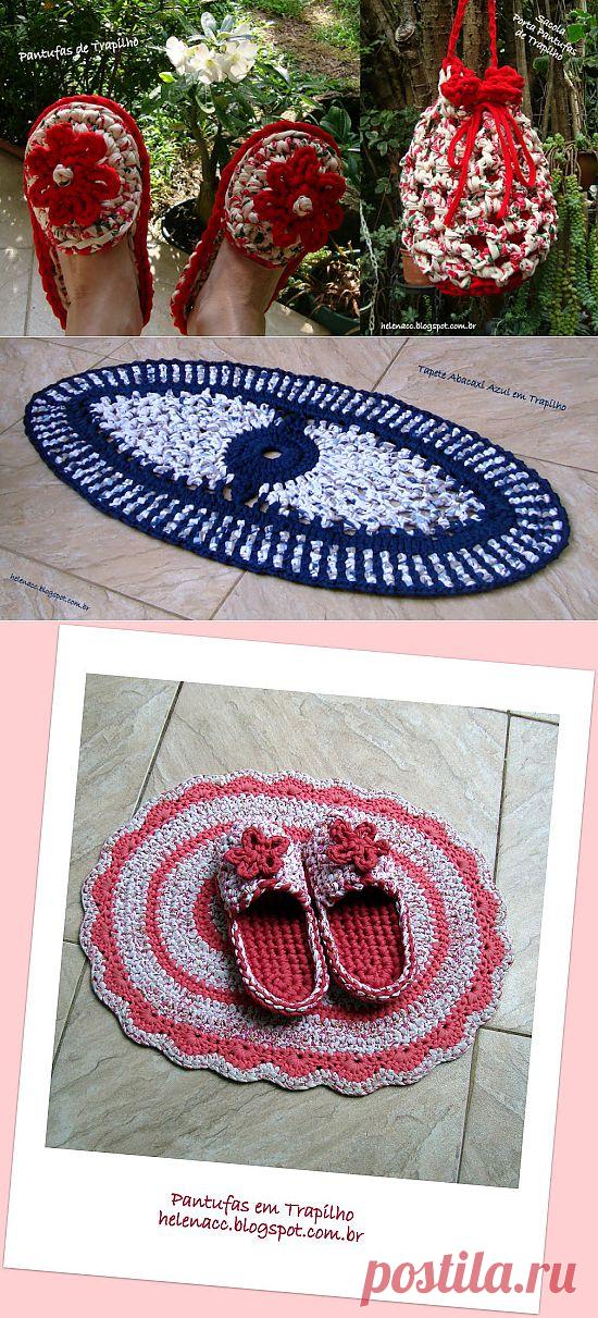 Красивые "штучки" крючком из ткани.